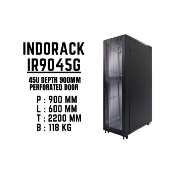 INDORACK CLOSE RACK 45U DEPTH 900MM PERFORATED DOOR - IR9045P