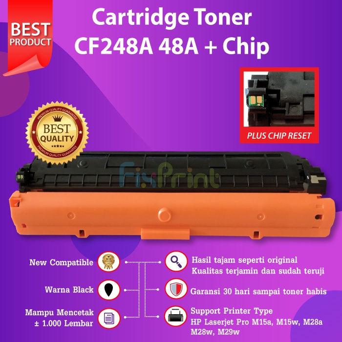 Toner Cartridge Compatible HP CF248A 48A Tinta Printer M15a M15a M28a M28w M29w With Chip