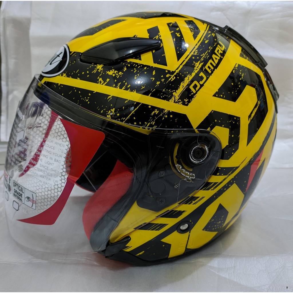 Jual Helm KYT DJ Maru Motif (KuningHitam) Shopee Indonesia