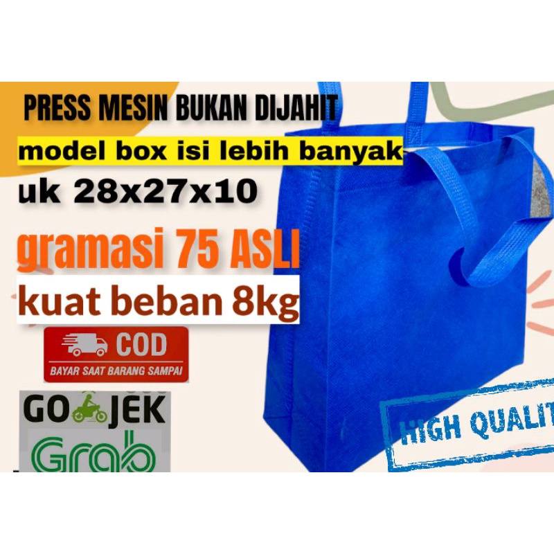 

GROSIR Tas Spunbond Polos Box Press Goodie Bag 28x27x10