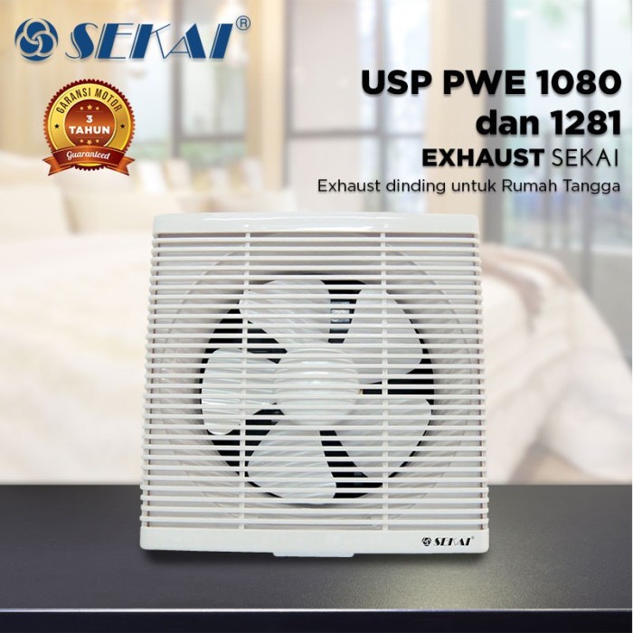 SEKAI Exhaust Fan Dinding 10 &amp; 12 Inch Metal Body PWE-1080 PWE-1281