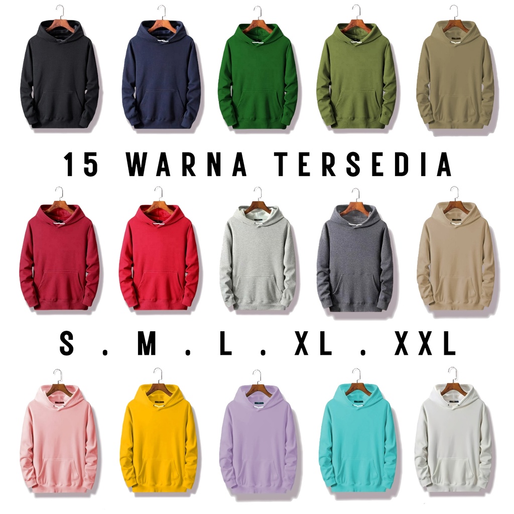 Sweater Hoodie Polos Unisex ( Pria &amp; Wanita ) Premium Quality S-XXL Cotton Fleece / Sweater Korean Style / Sweater Hoodie / Sweater Polos / Sweater Wanita / Sweater Pria / Sweater Hoodie Distro Original / ( POLOS )