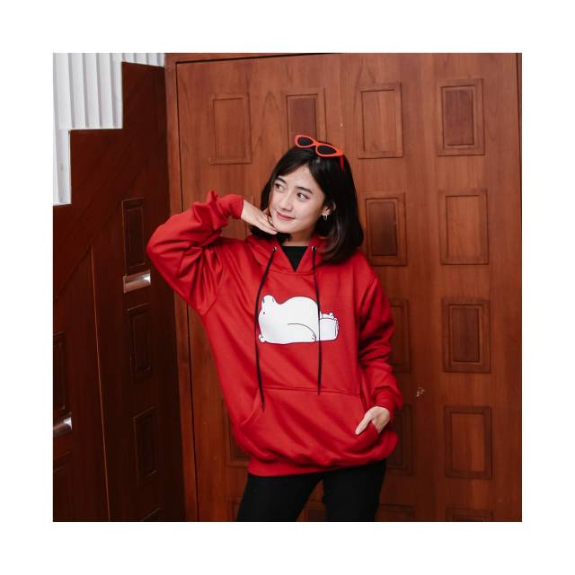 SLEEP THE BEAR HOODIE WANITA - ATASAN LUCU PREMIUM