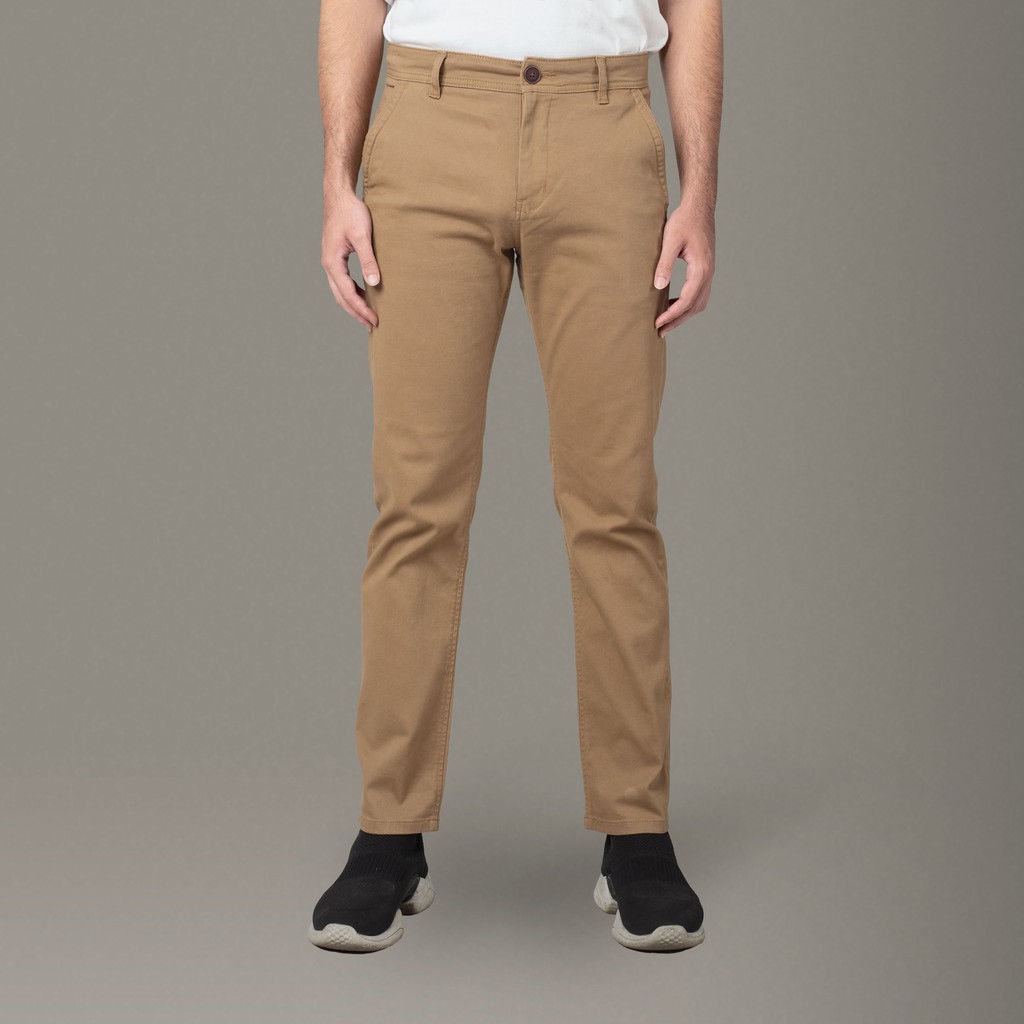 Benhill Celana Pria Panjang Chinos Katun Stretch Warna Tan 104-105-32523
