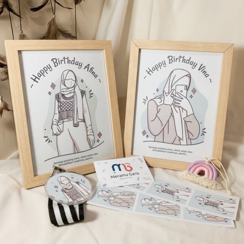 Jual Hampers Kado Ilustrasi Sketsa Murah Faceless Illustration Kado