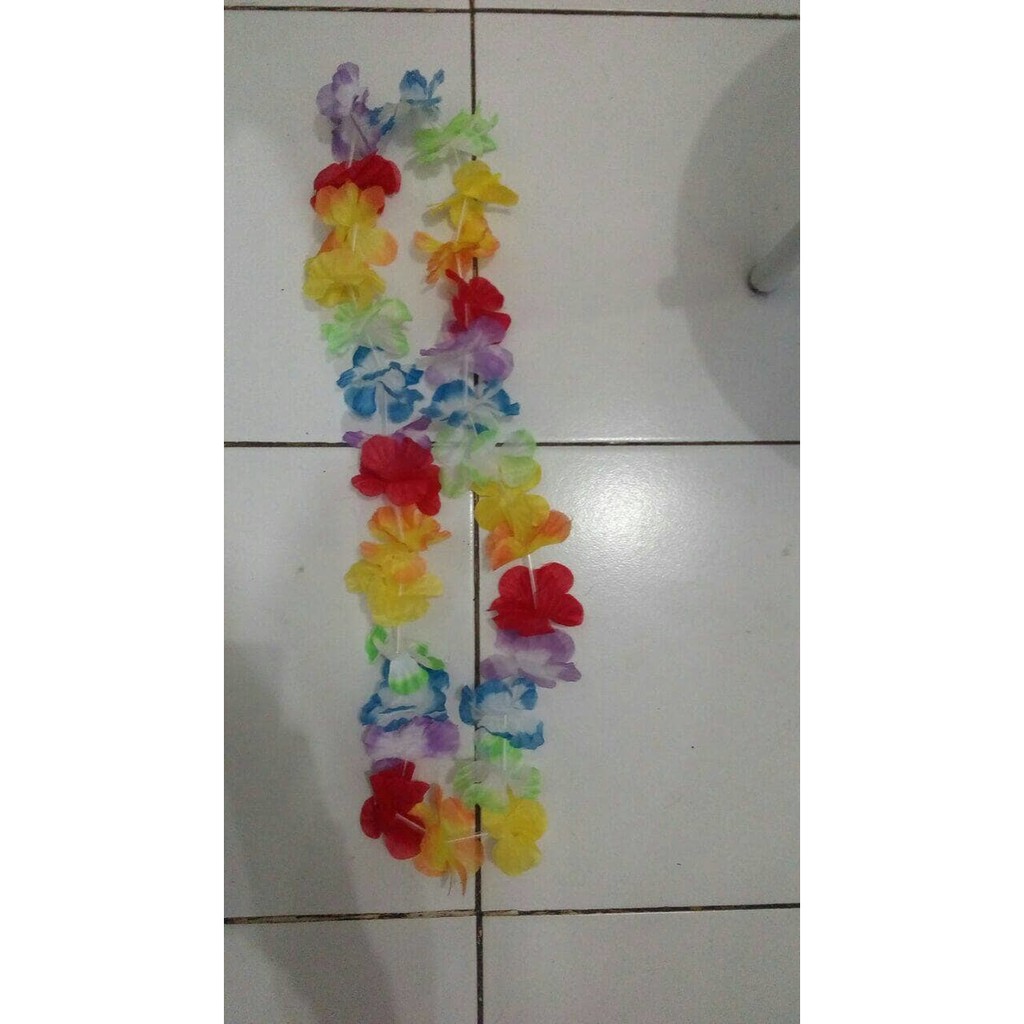 aksesoris pesta penyambutan kalung bunga kain ala hawai lei