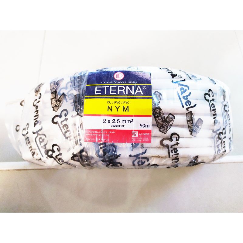 ETERNA Kabel NYM 2x2.5 50 meter / eterna kawat tembaga 2x2,5