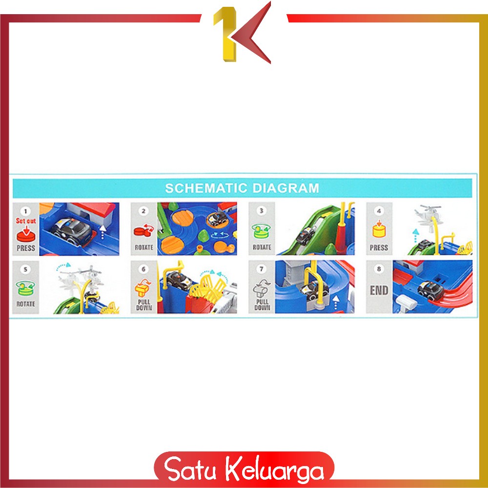 SK-M140 Mainan Seluncuran Mobil Anak Car Adventure / Mainan Anak Laki Laki Mobil Mobilan Rel Set