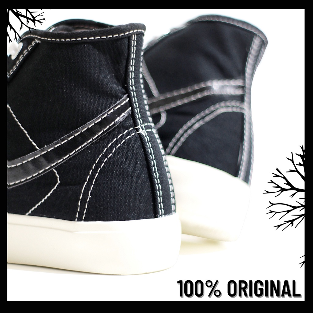 100% Original Sepatu Lokal Casual Oreo White Hi | Not Compass Gazelle Black White High