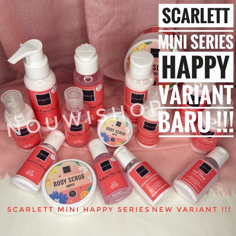 Scarlett paket low budget 30ml | Scarlet tester | Skarlett Happy Series kecil