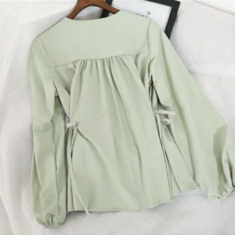 BLOUSE KOREA MONEVA BLOUSE ATASAN WANITA KOREAN STYLE ZARA CREPE PREMIUM