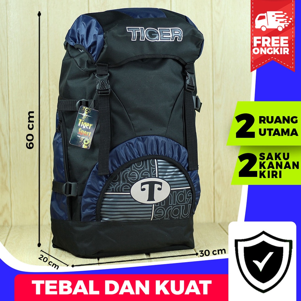 Tas Pria Gendong Gunung Jumbo Biru Besar Tas Outdoor Awet Kuat Bagus