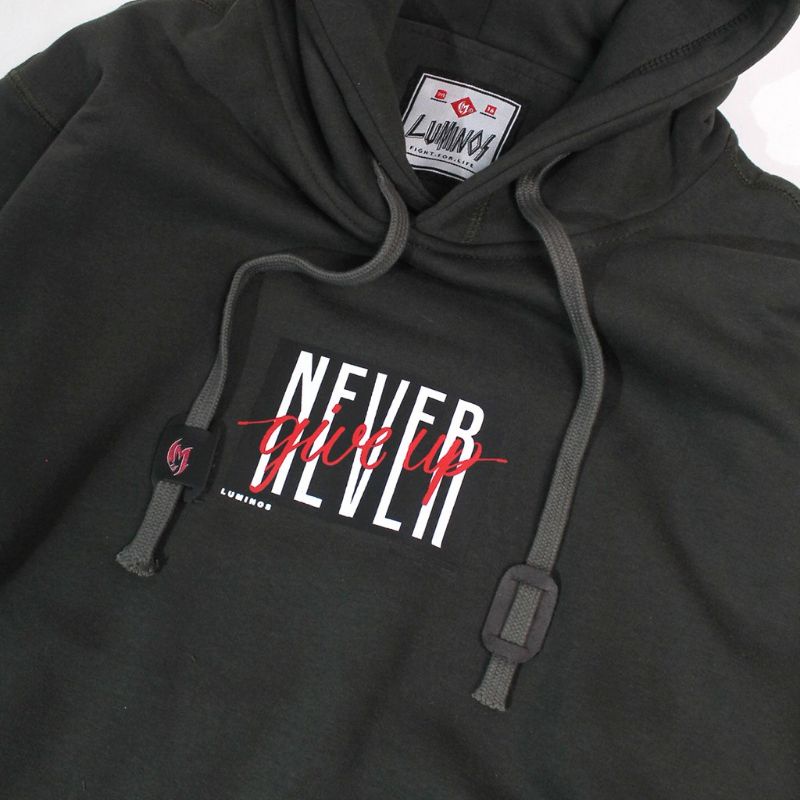 Sweater Hoodie Luminos Never Give Up | Hoodie Premium Unisex