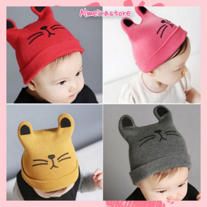 Topi Kupluk Rajut Bayi Kucing