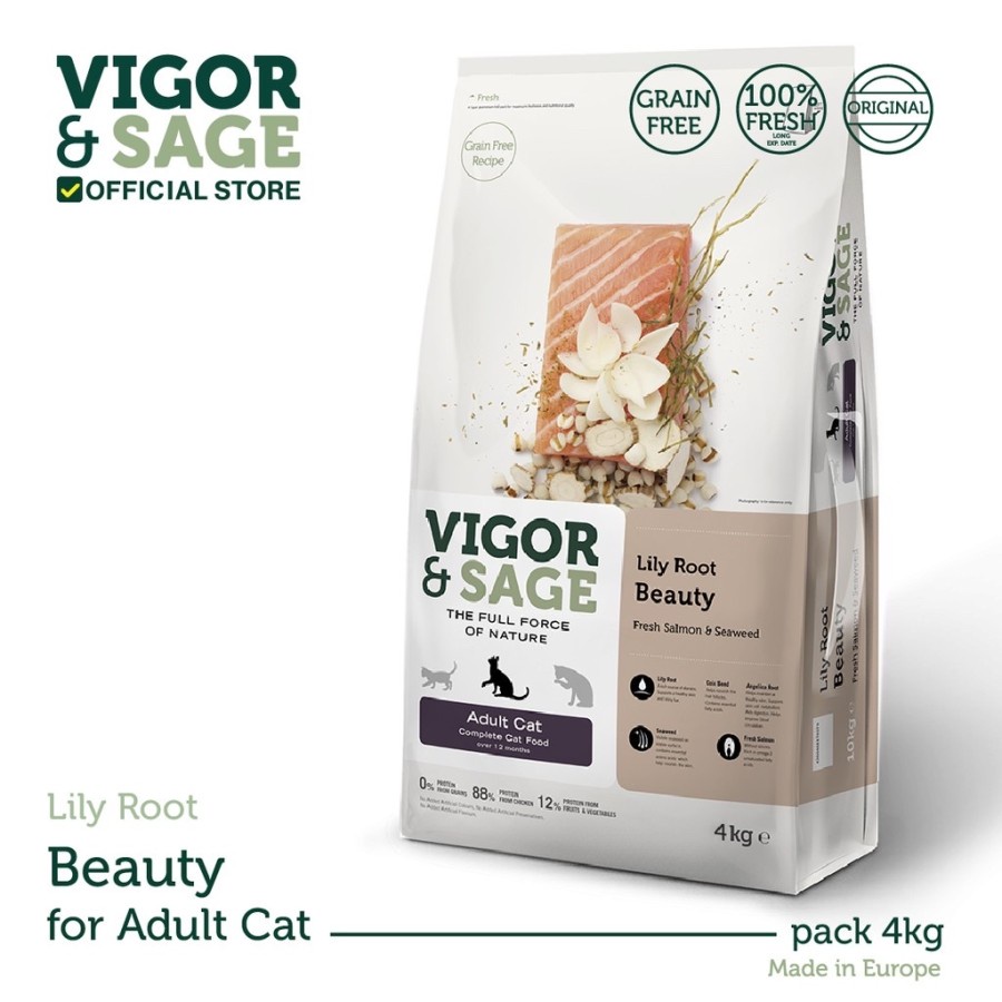 Vigor &amp; Sage Lily Root Beauty Adult Cat Food 4kg Vigor Sage Beauty