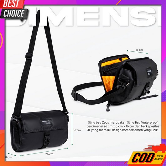 Tas Selempang Pria Wanita Vale | Tas Selempang Kotak Rei Logo Nyala |  Evernext - Tas Selempang Pria