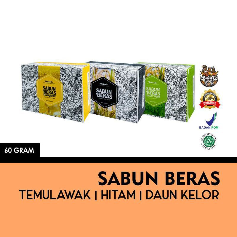 MABELLO SABUN BERAS | SABUN BERAS | TEMULAWAK | DAUN KELOR