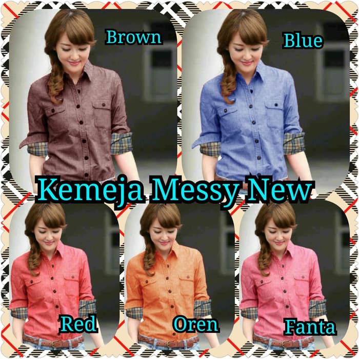 KG94 Kemeja Cewek Kerja / Kantor / Kuliah Hem Jolly / Hem Polos Lengan Pendek Wanita