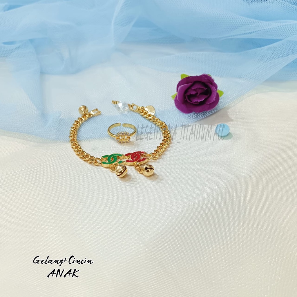 GELANG+CINCIN ANAK KARAKTER perhiasan super berkelas fashion korea anti karat dan anti luntur