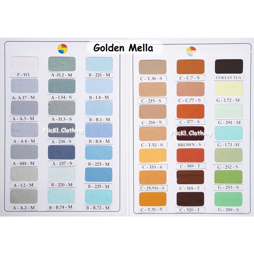 Bahan Kain Golden Mella Puring Furing Polos Rollan