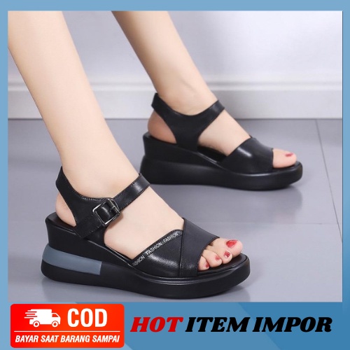 MB63-SW06 Sandal Wedges Wanita Fashion Import Best Quality New