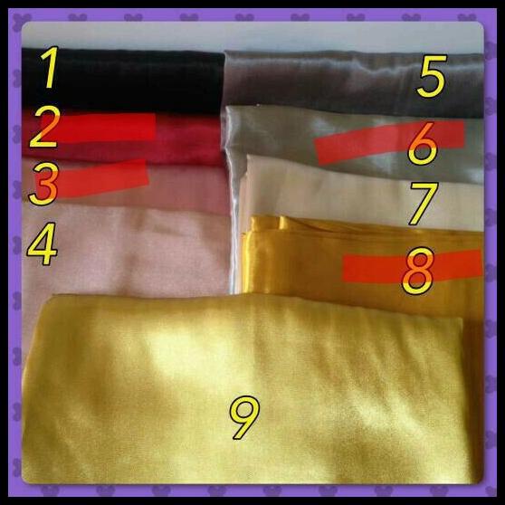 Jilbab/Hijab/Kerudung Satin/Sateen Polos Segi Empat Khusus Gold Silver
