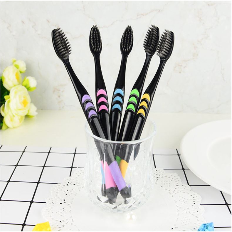 (NCS) SIKAT GIGI CHARCOAL BAMBU ARANG HITAM BAMBOO  TOOTBRUSH BRUSH GIGI 10PCS atau Eceran 1 Pcs