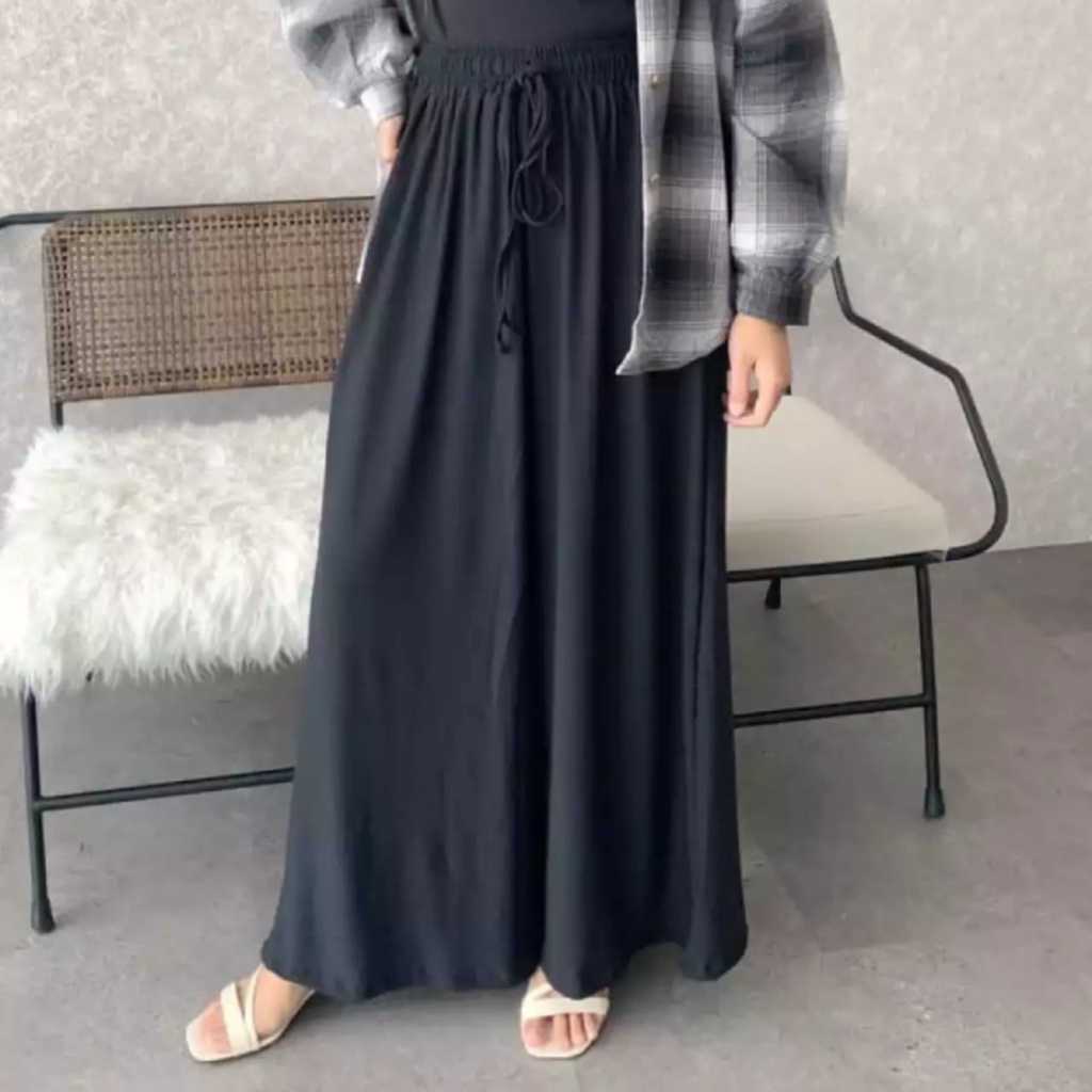 Celana kulot panjang wanita bahan moscrepe premium