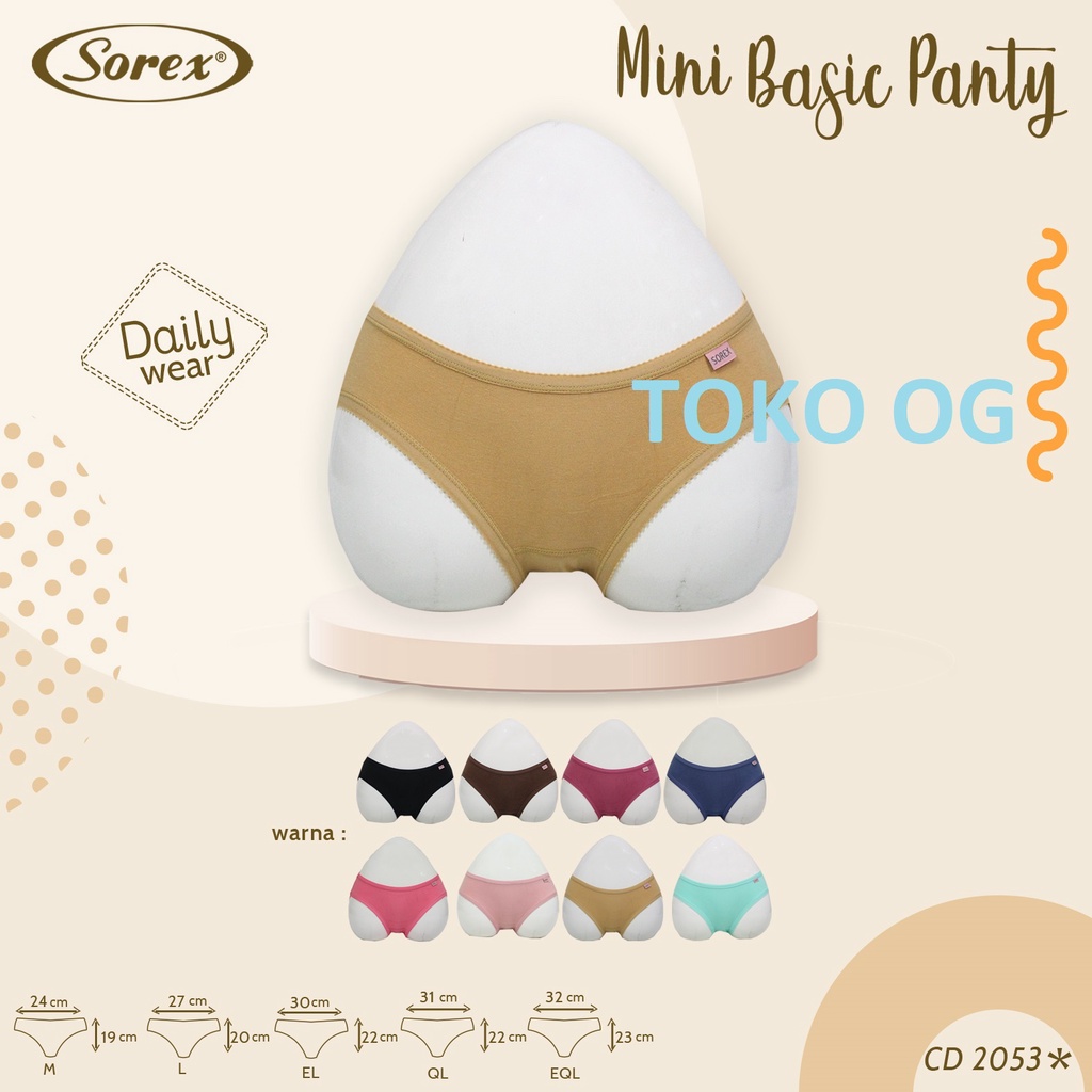 Sorex cd basic mini katun 2053 M ; L ; EL / XL ; QL / XXL ; EQL / XXL // underwear wanita sorex 2053