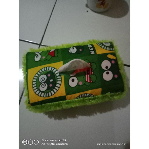 Tempat Tissue Sarung Tissue Bulu Rasfur / Tempat Penyimpanan Tissue Karakter Murah / TS-56