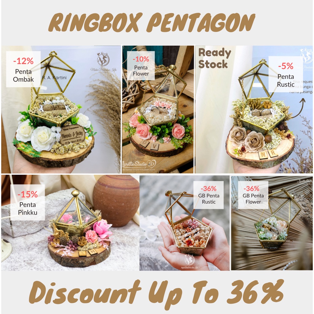 RING BOX KOTAK CINCIN LAMARAN  DAN PERNIKAHAN RUSTIC