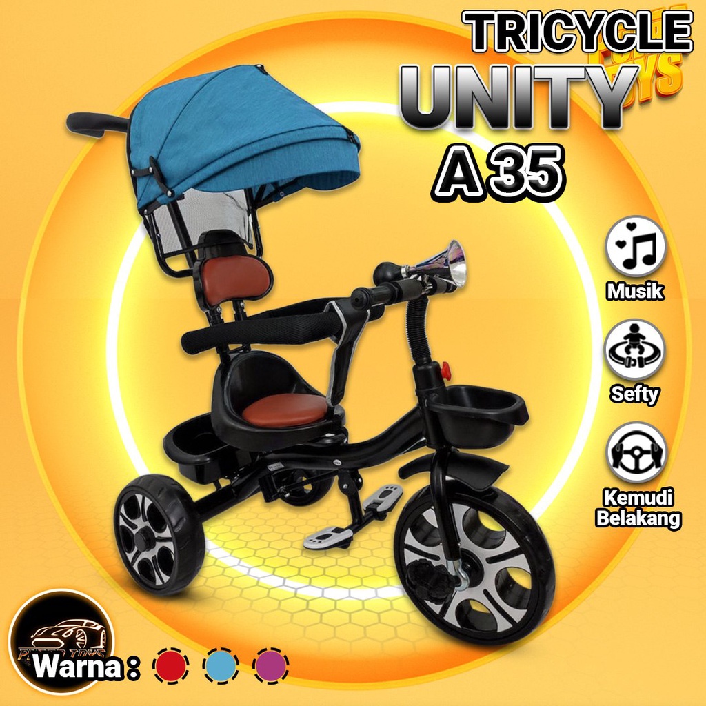 Sepeda Roda Tiga Anak Tricycle Unity A35 ada Musik