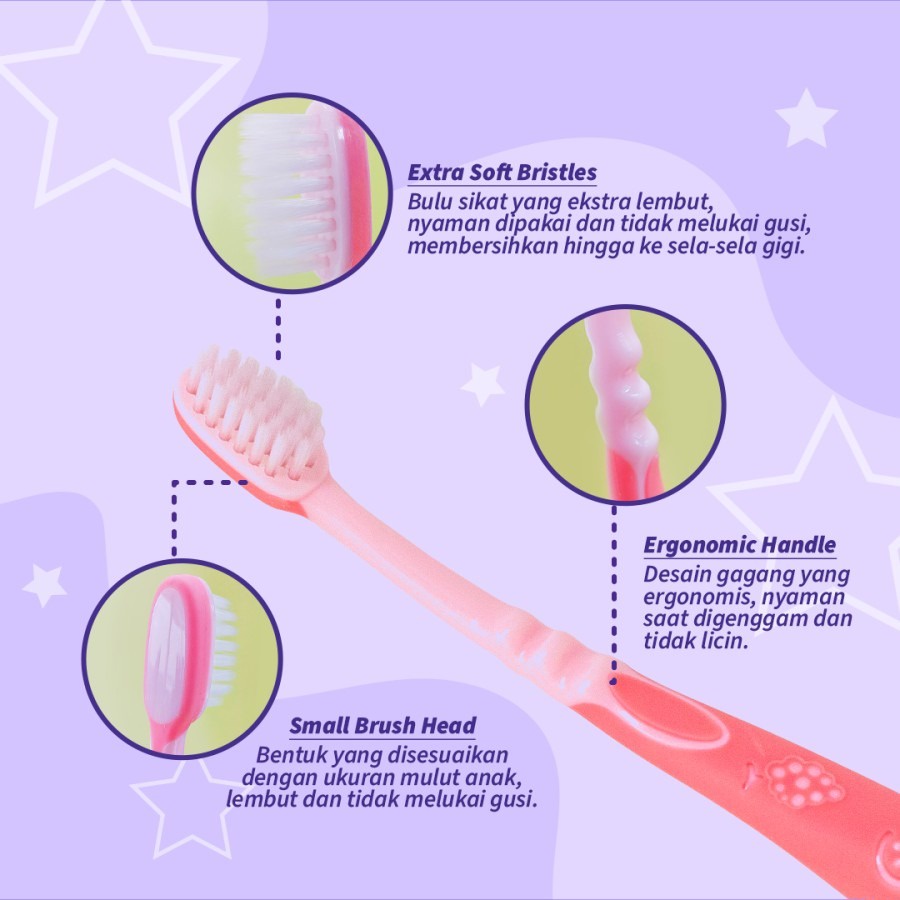 Bagus PiPi Fruity Kids Toothbrush | Sikat Gigi Anak Lembut + Suction