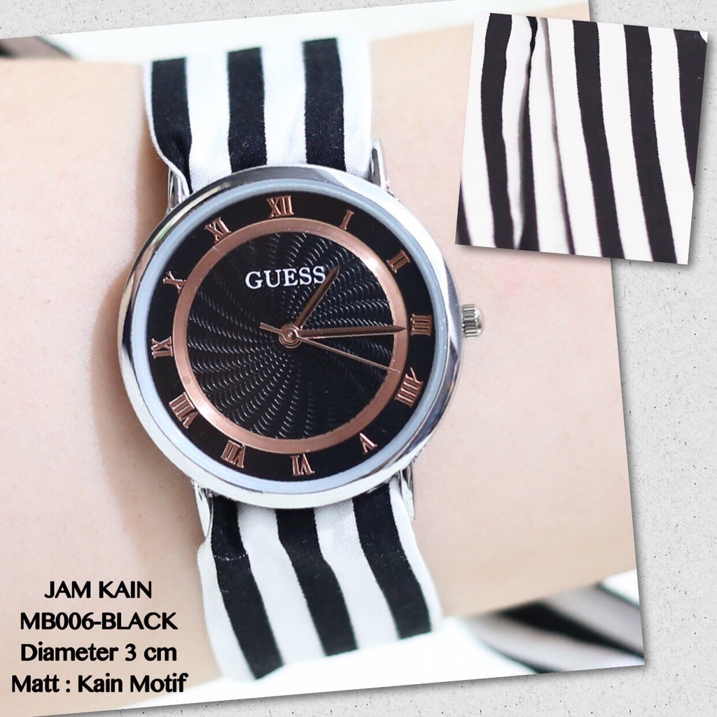 PROMO Jam tangan wanita tali kain grosir termurah import GUESS ecer flash sale MB001