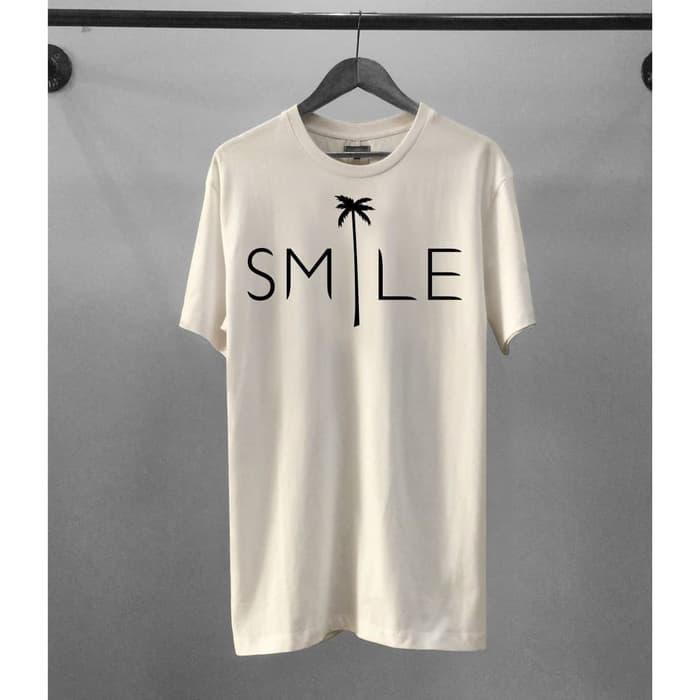 T-shirt Polos Smil / Baju Kaos Distro Pria Wanita abu2 Pendek Slimfit