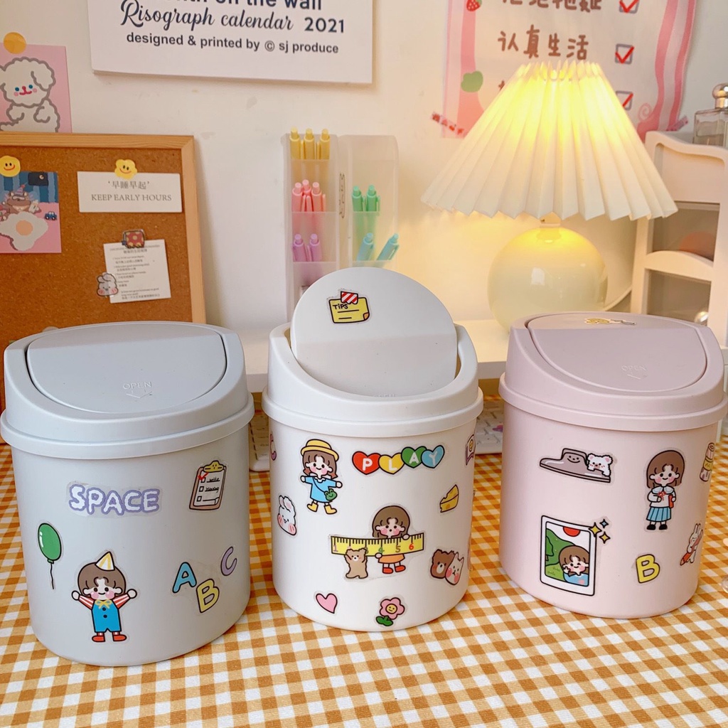 [littlecrab] Tempat Sampah Kecil Mini Room Decoration Tong Barang Organizer Stationary Kit Tong Sampah Lucu Berkualitas Mini Trash Bin Aesthetic Dustbin