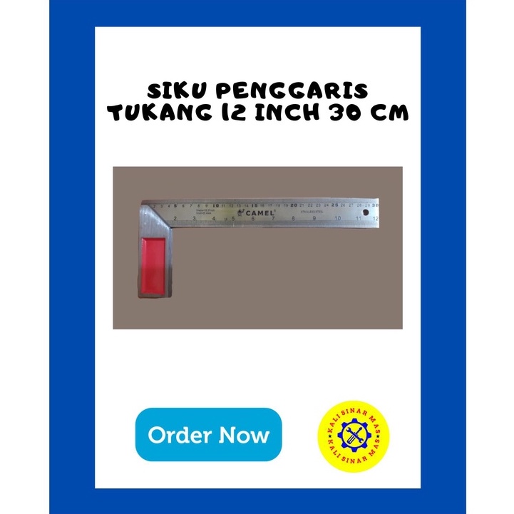 

Siku Penggaris Tukang 12 Inch 30 Cm Merek Camel