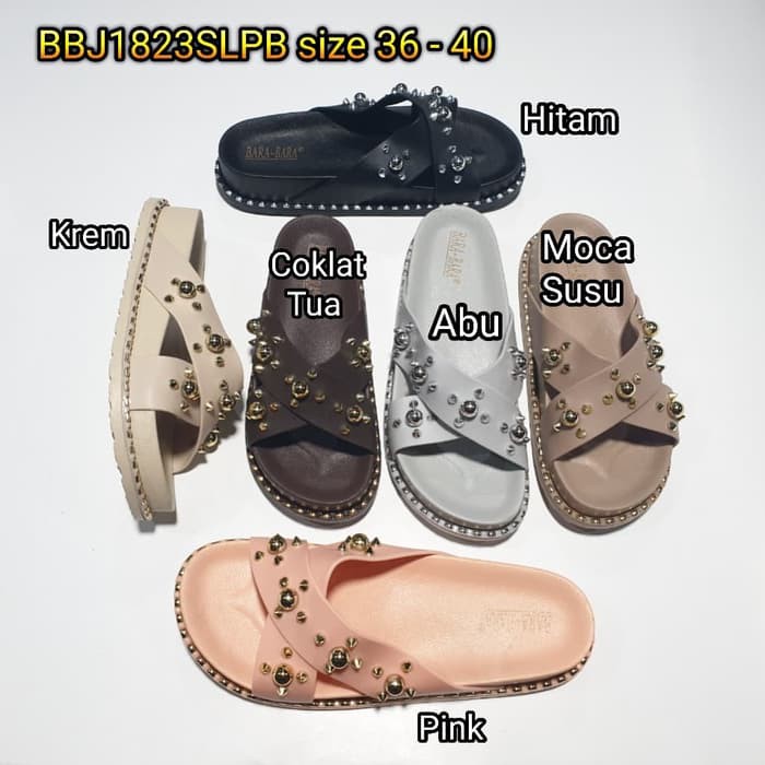 TERMUAH Sendal / Sandal Slop Wanita Cewek lebaran jelly bara bara wanita barabara import BBJ1823SLPB