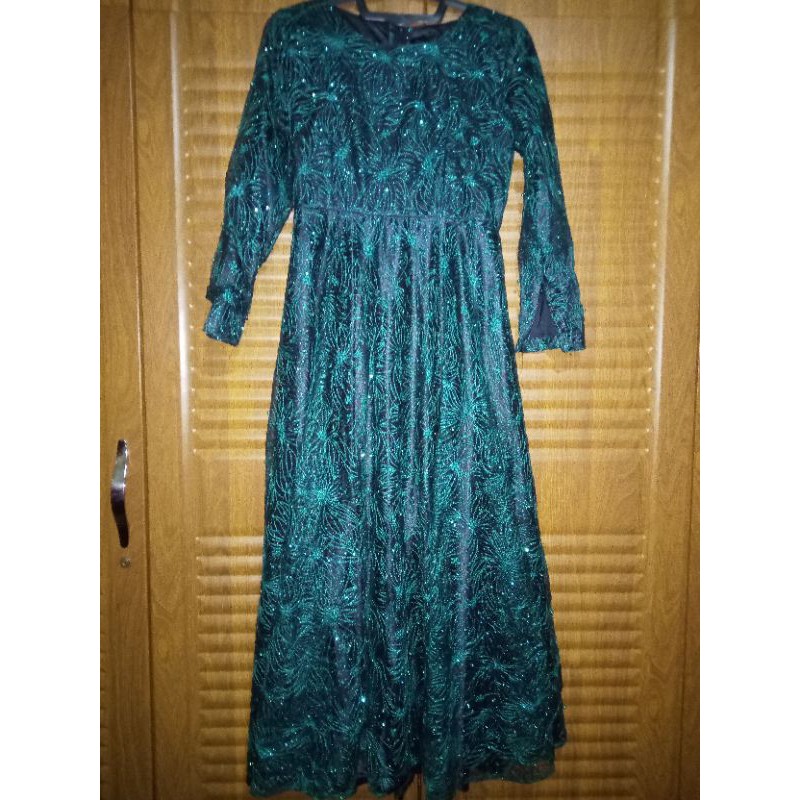 preloved Abaya Malikah Bukan, Dress Hijau