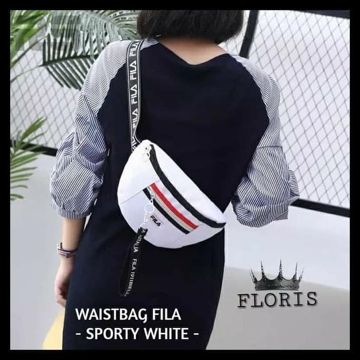 Tas Selempang Pria Wanita Waist Bag Classic_Fila Sling Bag Distro Waistbag Cowok Cewek Tas Santai