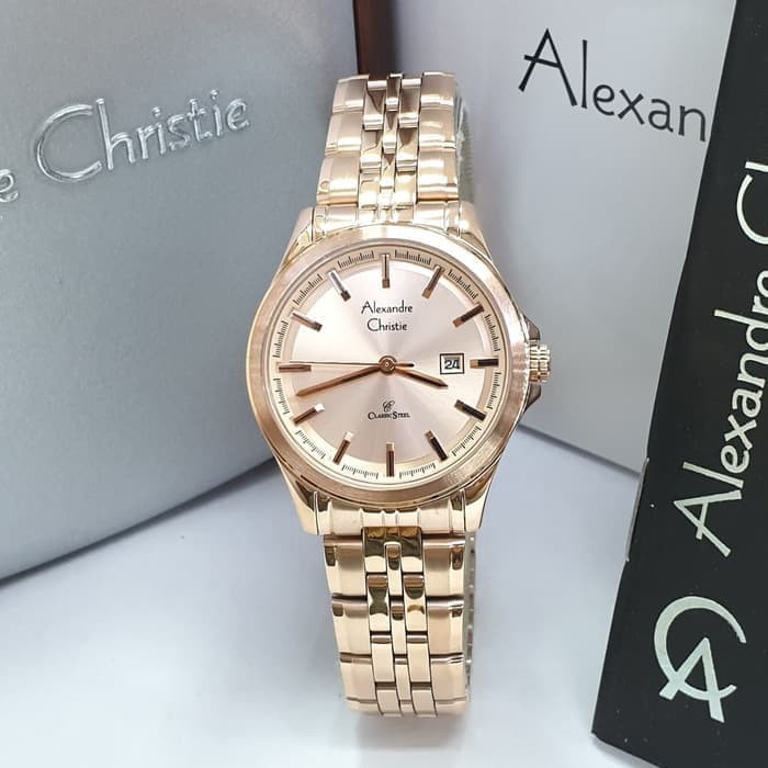 JAM TANGAN WANITA ALEXANDRE CHRISTIE AC 8402 ROSEGOLD ORIGINAL GARANSI RESMI 1 TAHUN