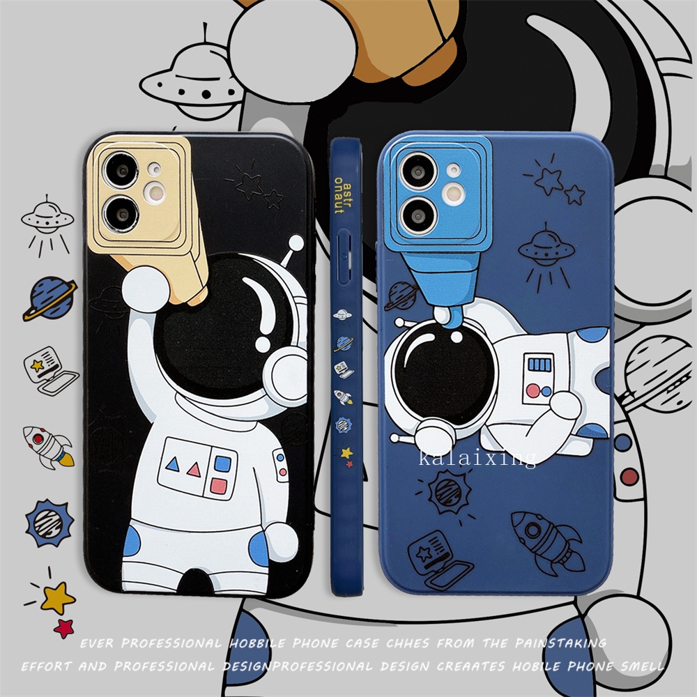 Case Desain Teleskop Spaceman Untuk iPhone 13 Pro Max 13 mini 12 ProMax 11 Pro Xs Max 7Plus 8Plus