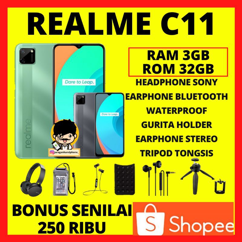 REALME REALMI C11 RAM 3GB INTERNAL 32GB GARANSI RESMI HP