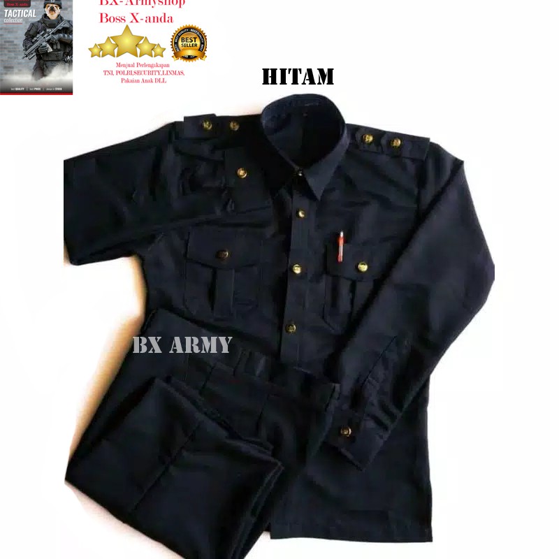 BAJU SAFARI SERAGAM SECURITY LENGAN PANJANG / SERAGAM SUPIR