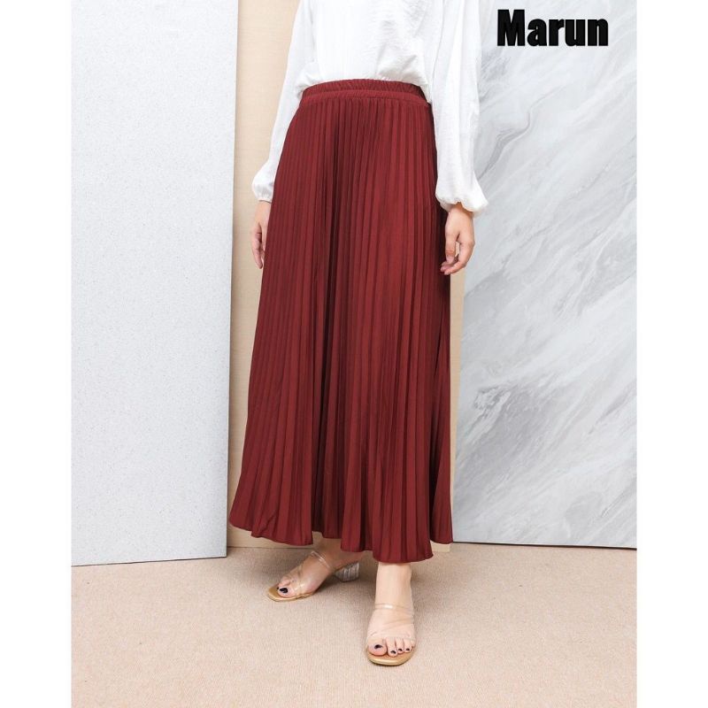 ROK PLISKET PANJANG / ROK PANJANG WANITA PLISKET MAYUNG / ROK POLOS PLISKET PREMIUM