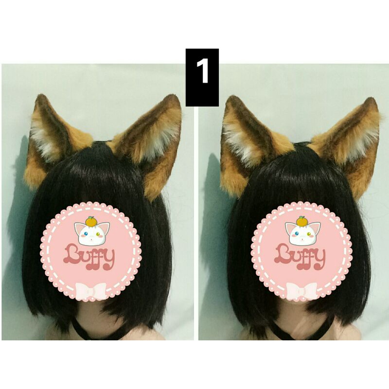 Bando kucing fur realistic nekomimi coklat cosplay halloween buffy kawaii cat ear fox wolf game