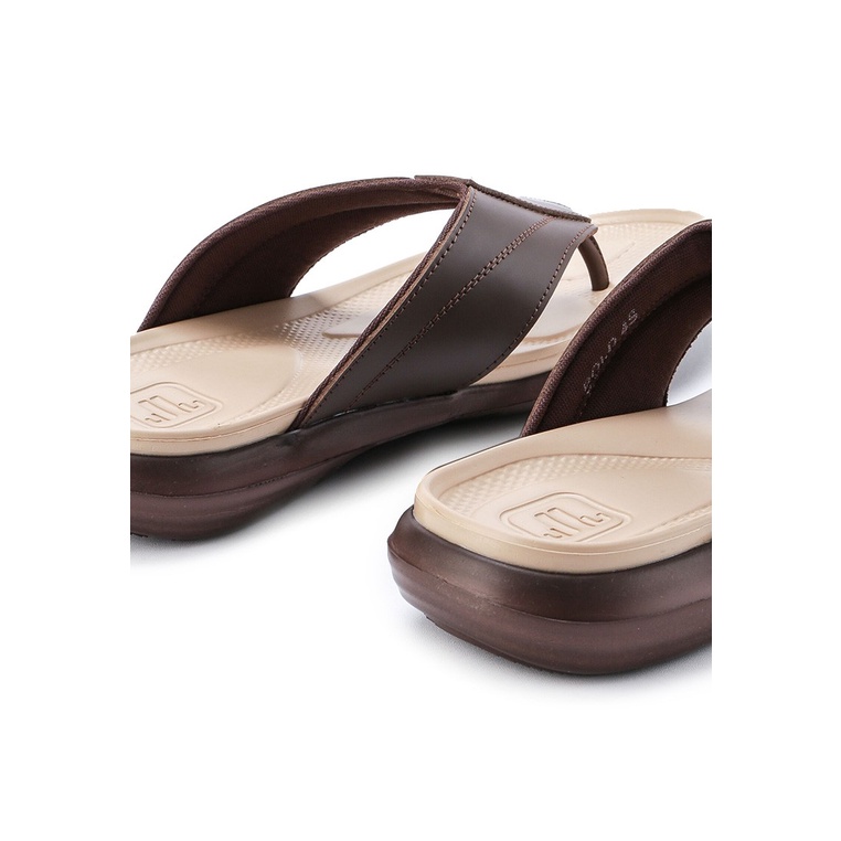 SANDAL CASUAL JIM JOKER PRIA ORIGINAL JEPIT KULIT BRANDED COKLAT JJ12