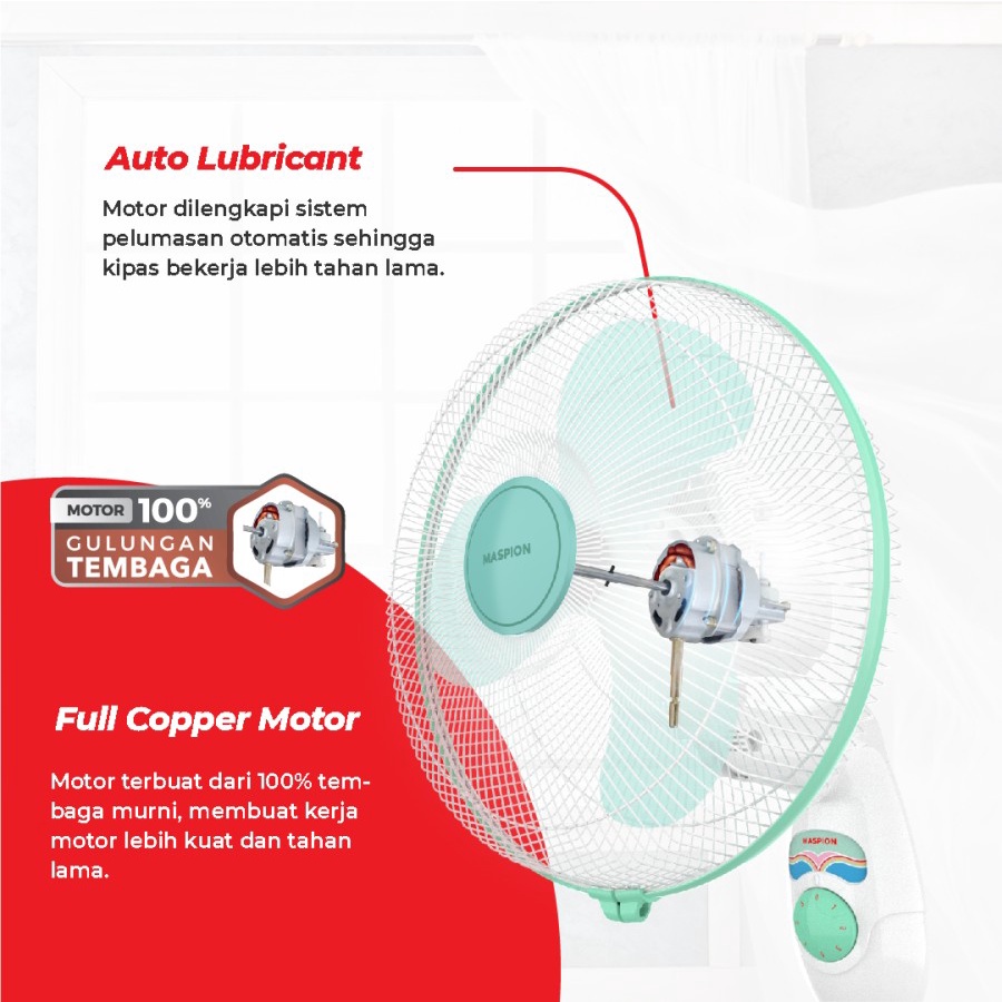 MASPION Kipas Angin Wall Fan 14&quot; MWF 37 K - Garansi Resmi 1 Tahun