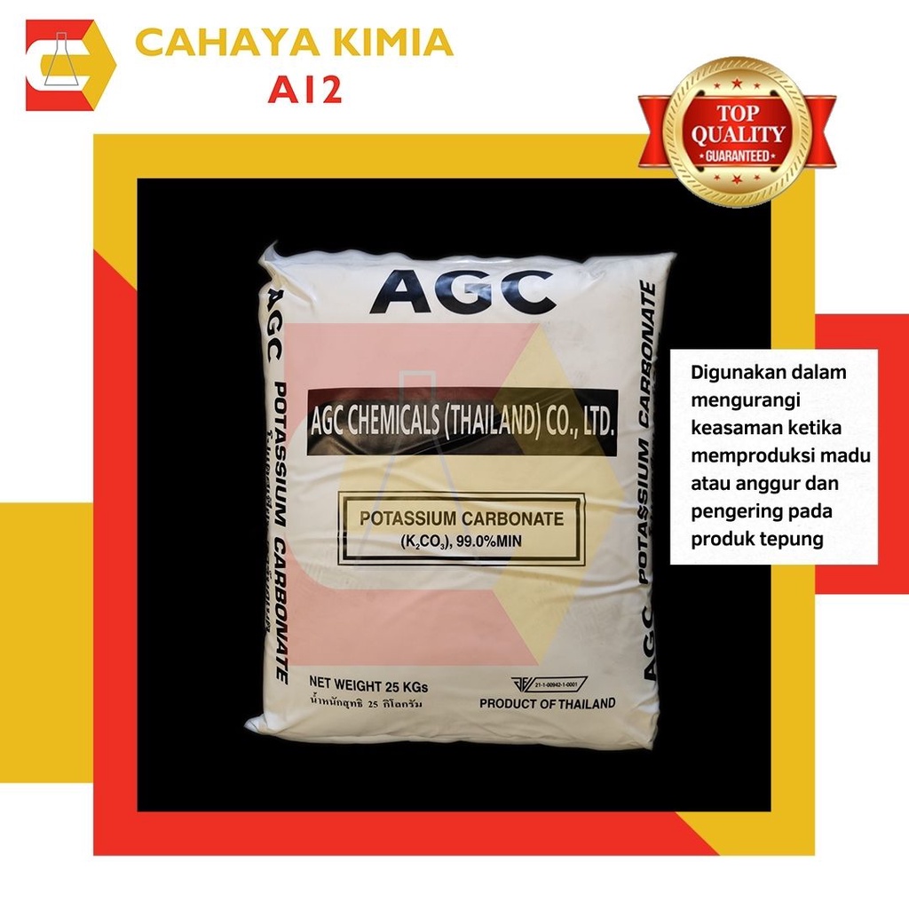 

Potassium Carbonate ex. Thailand - Food Grade 1 zak (25 kg)