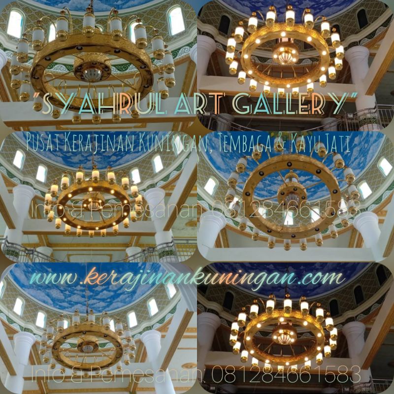 Lampu Masjid Nabawi-Replika Lampu Nabawi-Lampu Hias Masjid-Lampu Gantung Masjid Diameter 2.5 Meter